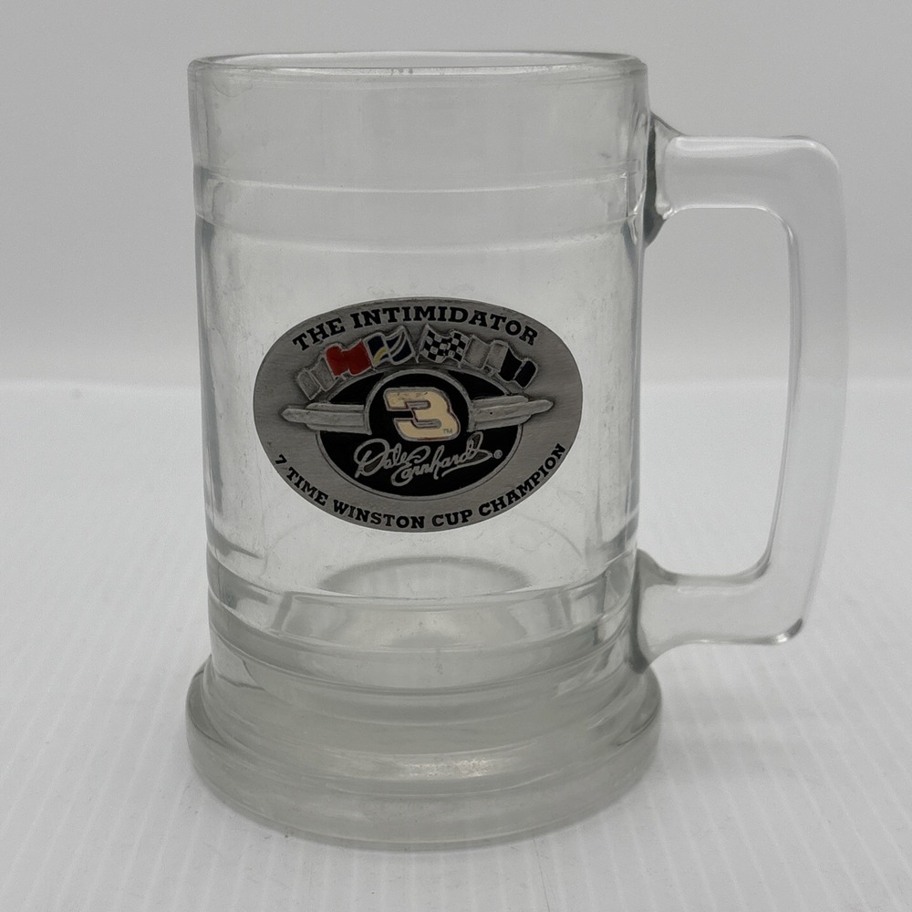 1999 DALE EARNHARDT #3 Glass Pewter BEER MUG Intimidator Winston Cup Champion